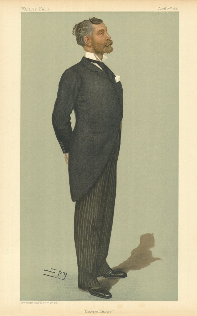 VANITY FAIR SPY CARTOON Sir Edgar Vincent 'Eastern finance'. Finance 1899